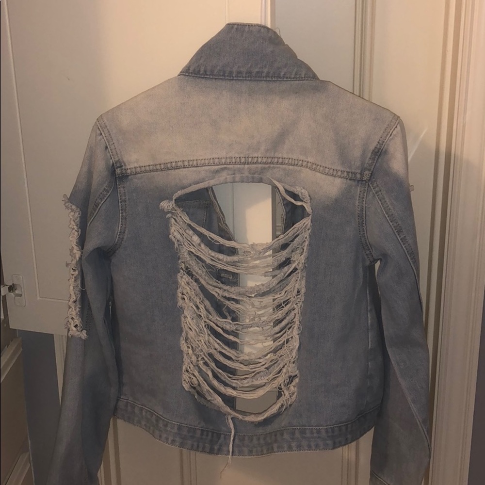 Ripped jean jacket